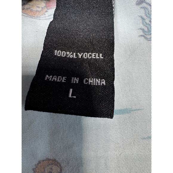 Studio Ghibli PONYO Licensed Button Up Shirt Lyocell Sky Blue Womens Large - Picture 3 of 12